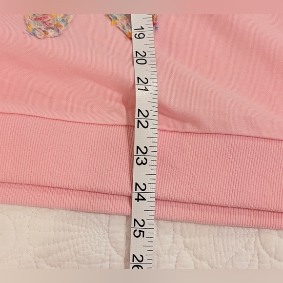 PRELOVED SZ L Fantastic Fawn Pink Women’s Sweatshirt with Bow Accents - Picture 8 of 9